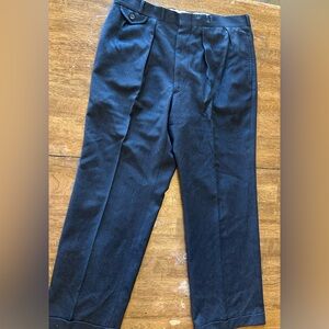 Men's 30s/40s Vintage Light Wool Dress Pants - Navy Blue
